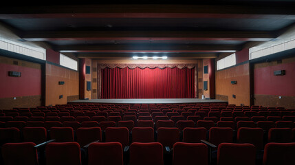 Classic Movie Theater Waiting for the Show