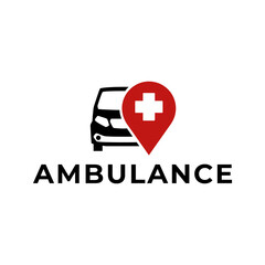 Obraz premium Ambulance logo, icon symbol. First aid response logo sign. Isolated on white background.