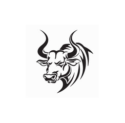 Bull logo design simple animal Vector Image isolated on white background.