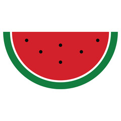 Simple watermelon slice icon vector