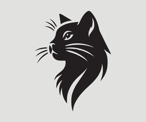 silhouette of a cat in black and white