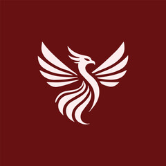 Minimalist phoenix wing logo