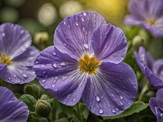 Obraz premium The Violet Flower: A Comprehensive Look at its Stunning Colors, Historical and Symbolic Meaning in Love and Faithfulness, and its Role in Gardening, Aromatherapy, and Global Cultural Practices