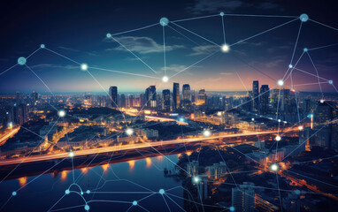 Fototapeta premium Smart Cityscape: The Network of Tomorrow