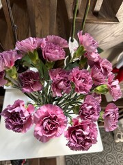 Bouquet of purple carnations 