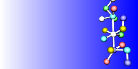 3D Molecular Structure with Blue-Purple Gradient Background