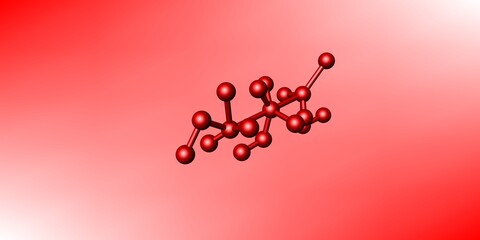 Obraz premium 3D Molecular Model with Red Gradient Background