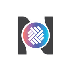 Letter N vector logo template, Colorful Letter N logo, Financial Company Logo, Financial Institute Advisors Logo Design Template Vector Icon