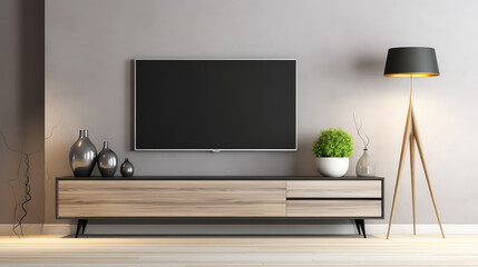 Modern Living Room Setup with Stylish Entertainment Unit