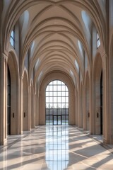 Fototapeta premium Stunning Architectural Hallway with Vaulted Ceilings