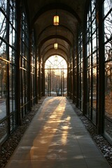 Obraz premium Sunlight Illuminates a Majestic Architectural Pathway
