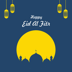 Eid Mubarak greeting Card Illustration,Wishing for Islamic festival for banner, poster, background, flyer,illustration, brochure and sale background.