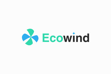 Creative eco wind power icon logo design vector ideas. silhouette pictogram eco wind energy mark symbol logo vector design template with modern, elegant and simple style