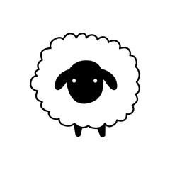 Sheep cartoon. Sheep logo, icon. Sheep vector design isolated on transfaran background.