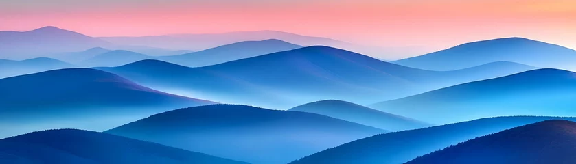 Gardinen Misty Blue Mountain Illustration © Arief