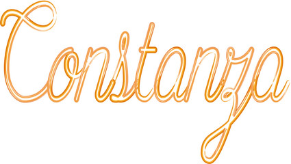 Constanza - orange gold color - name written - neon - ideal for websites, presentations, greetings, banners, cards, t-shirt, sweatshirt, prints, cricut, silhouette, sublimation , sign, styl
