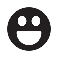 Fototapeta premium Laughing emoticon with wide smile and squinted eyes, joyful expression.