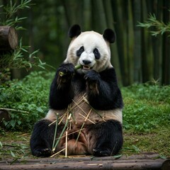 panda eating bamboo