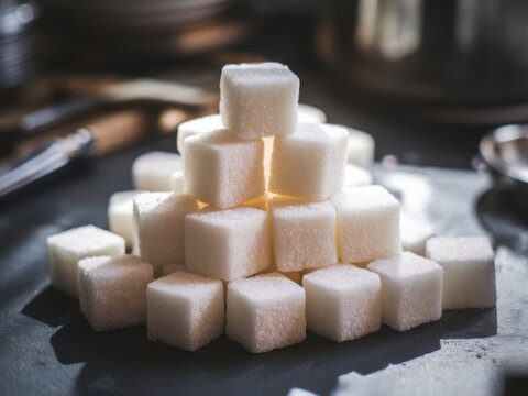 Un mont&oacute;n de terrones de az&uacute;car
