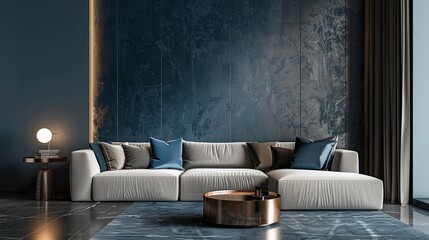 Modern Living Room with Elegant Sofa and Chic Decor