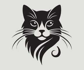 Obraz premium silhouette of a cat in black and white