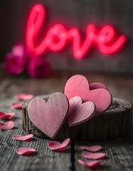 valentines day background with hearts