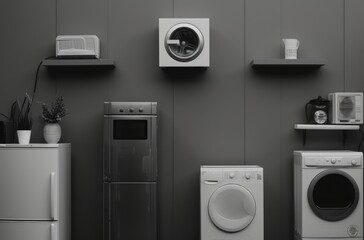 Monochromatic Modern Home Appliances on Display