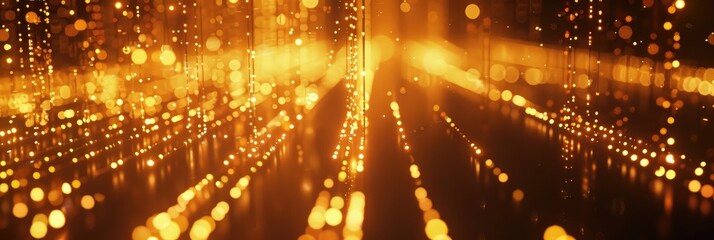 Obraz premium Golden Bokeh Lights Abstract Background