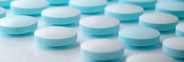 Assorted Blue Pills on a Clean Surface