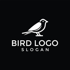 bird perched canary singer loud isolated modern logo design vector icon illustration