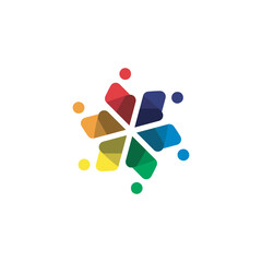 fan shape geometric abstract logo suitable for beauty, technology, construction, health, consulting, manufacturing, entertainment, fashion, jewelry companies