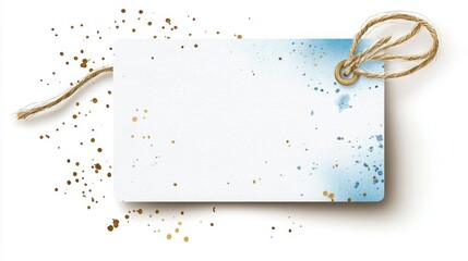 Artistic merchandise tag featuring watercolor patterns creative studio graphic design artistic environment close-up view unique style