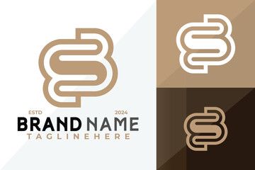 Letter Sb or Bs Monogram Logo Icon Vector Design Illustration