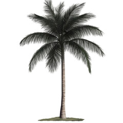 Tropical coconut palm tree isolated on transparent background coconut palm tree png