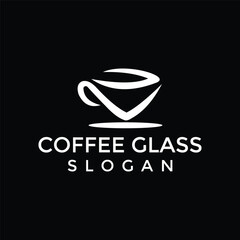 minimalist COFFEE STAIN cup mug silhouette logo