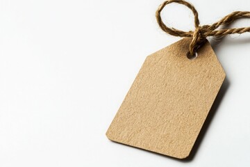 Durable professional retail tag with textured finish ideal for product labeling minimalist design studio setting brand identity