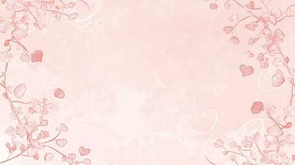 Delicate Pink Floral Hearts Background Design