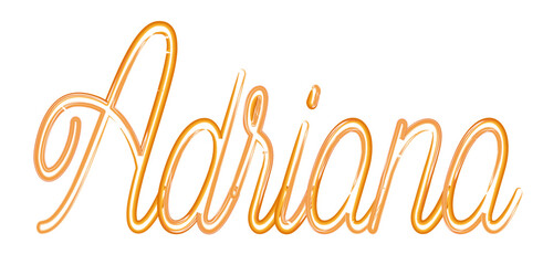 Adriana - orange gold color - name written - neon - ideal for websites, presentations, greetings, banners, cards, t-shirt, sweatshirt, prints, cricut, silhouette, sublimation , sign, styl
