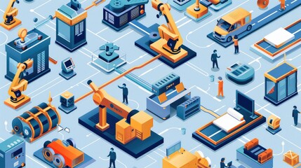 Obraz premium Futuristic Industrial Automation and Robotics