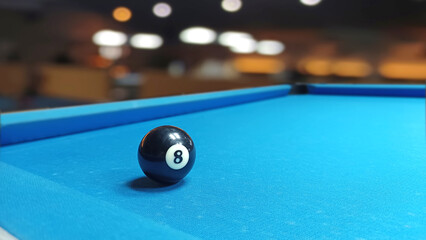 8 Ball, Blue Billiard Table