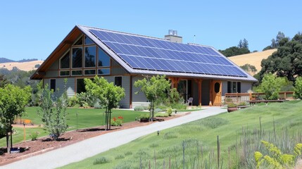 Obraz premium Modern Eco-Friendly Solar Powered House