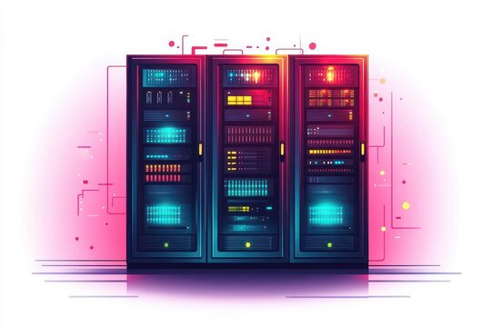line icon representation of a server rack emphasizing modern technology and network architecture in a sleek minimalist design suitable for techrelated themes