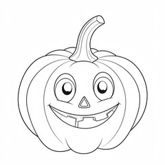 Smiling Cartoon Pumpkin with Big Eyes and Funny Expression