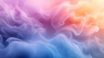Fototapeta premium A dreamy background with swirling smoke-like patterns, blending warm orange and cool blue tones for a captivating visual effect.