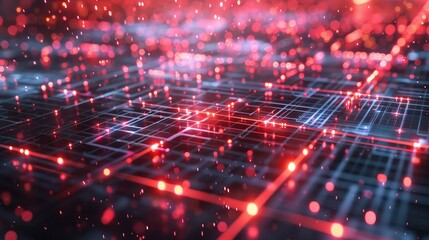 Fototapeta premium Futuristic Data Network and Digital Grid