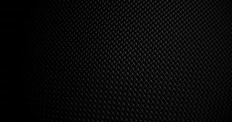 Rotating Black Metallic Mesh Texture with Smooth Motion. A high-resolution texture of black metallic mesh captured with smooth, continuous camera motion. Ideal for industrial design projects. - Powered by Adobe