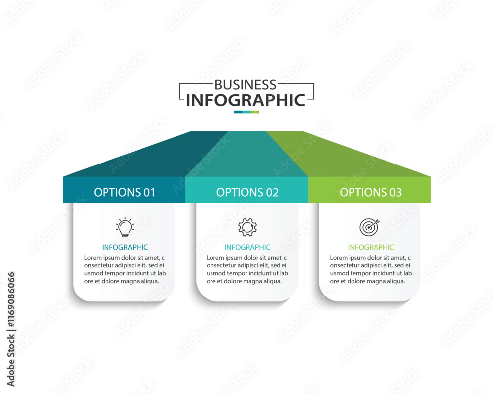 Leinwandbilder design template for vector infographic labels with icons and 3 options or steps.