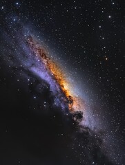 Stunning view of a starry sky filled with millions of stars over a serene night landscape in a remote location