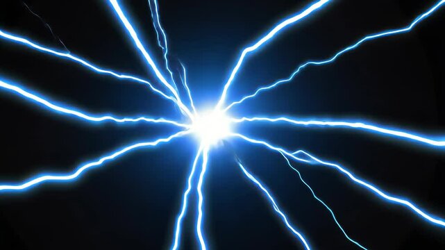 Electric Discharge:  Intense blue electric energy bursts from a central point, radiating outwards in a mesmerizing display of power and light.