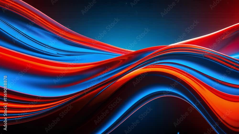Poster a vibrant, dynamic abstract design showcasing flowing waves of color, highlighting fluid motion and 